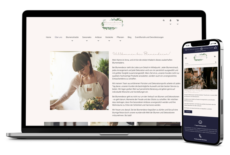 blumendecor.de - Fertige Website inkl. Onlineshop für Floristen